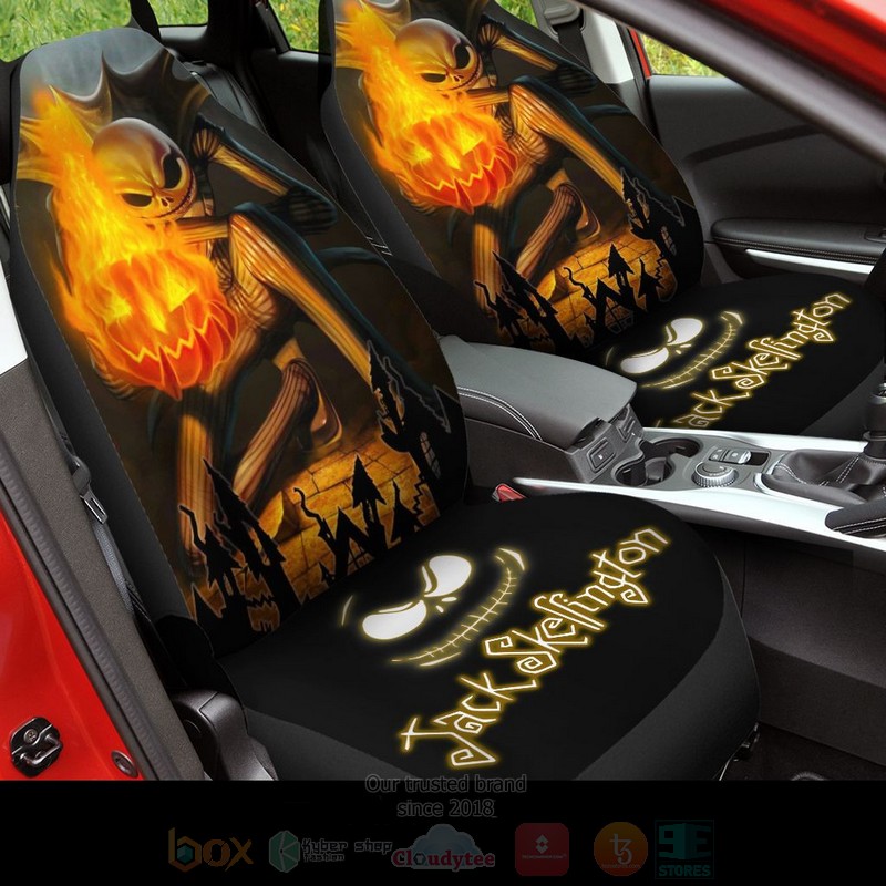 Jack Skellington Pumpkin Car Seat Cover 1