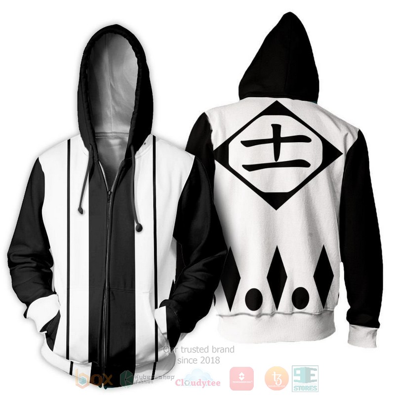 Kenpachi Zaraki Costume Bleach Anime 3D Hoodie Bomber Jacket