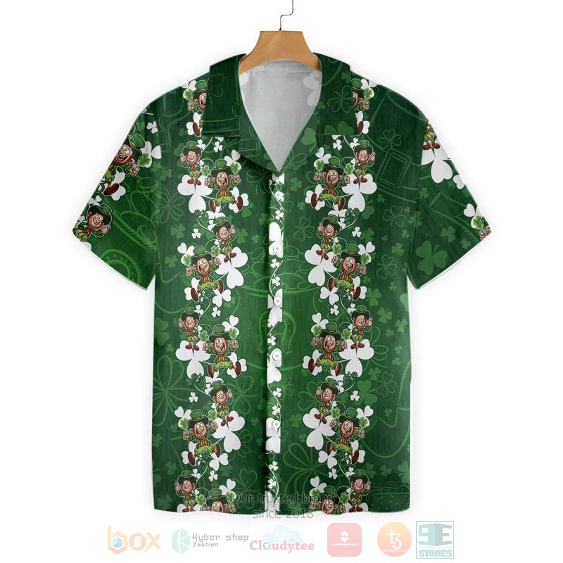 Leprechaun With Irish Saint Patrick Day Short Sleeve Hawaiian Shirt