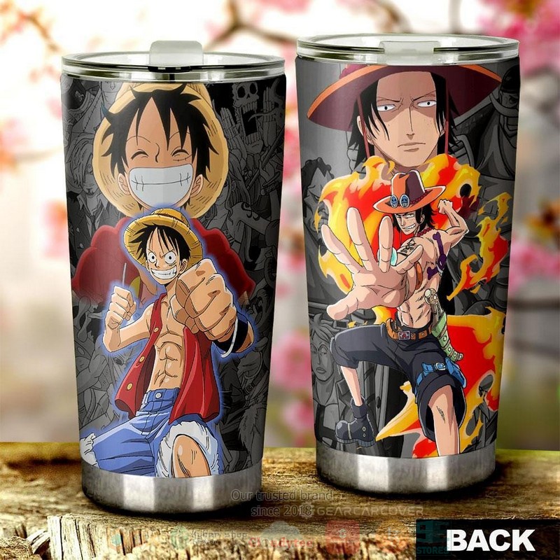 Luffy and Ace One Piece Anime Tumbler