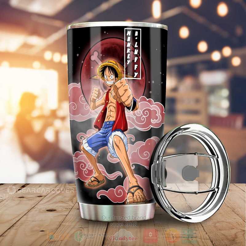 Luffy and Ace One Piece Red Anime Tumbler