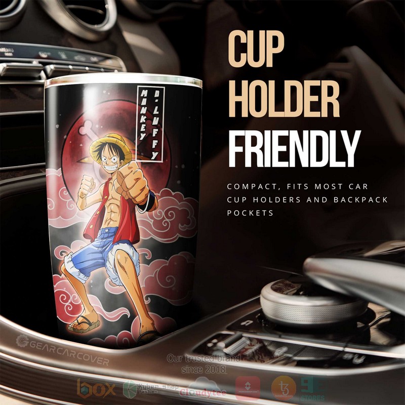 Luffy and Law One Piece Red Anime Tumbler