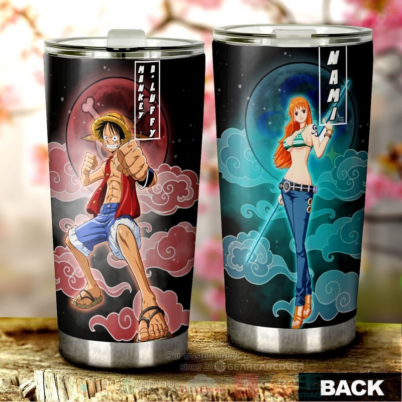Luffy and Nami One Piece Anime Tumbler
