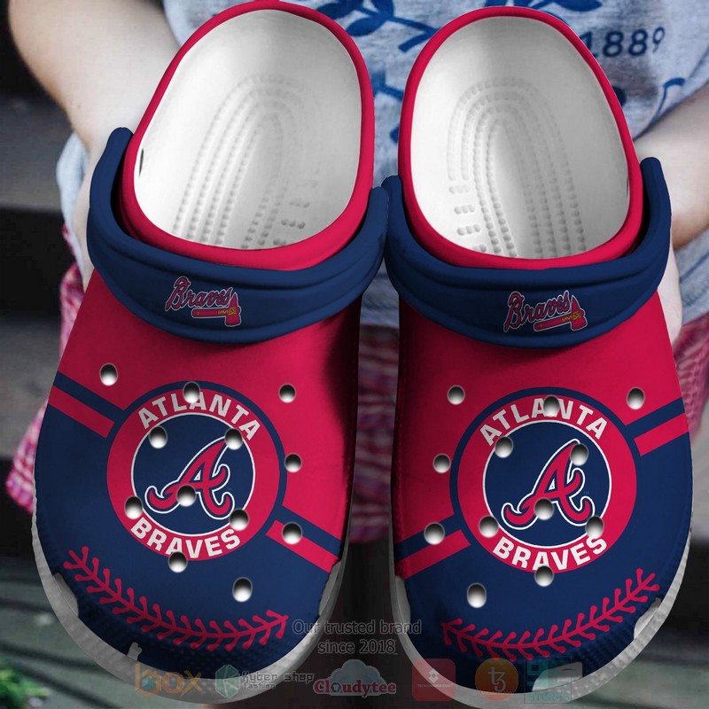 MLB Atlanta Braves Red Navy Crocband Crocs Clog Shoes