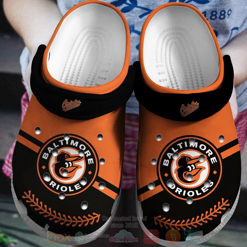 MLB Baltimore Orioles Black Orange Crocband Crocs Clog Shoes