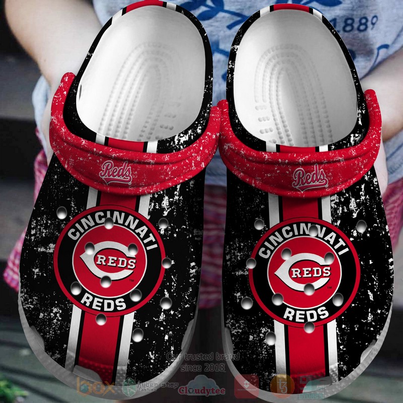 MLB Cincinnati Reds Black Crocband Crocs Clog Shoes