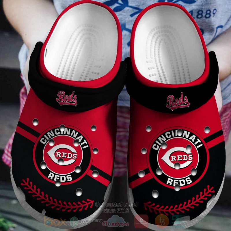 MLB Cincinnati Reds Red Black Crocband Crocs Clog Shoes