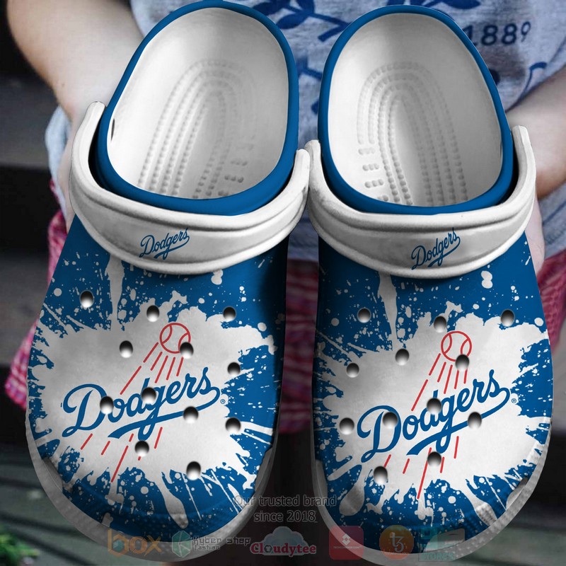 MLB Los Angeles Dodgers White Blues Crocband Crocs Clog Shoes