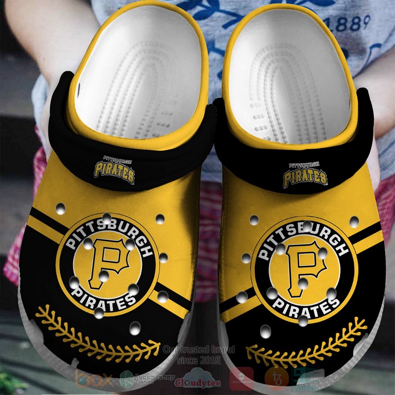 MLB Pittsburgh Pirates Yellow Black Crocband Crocs Clog Shoes