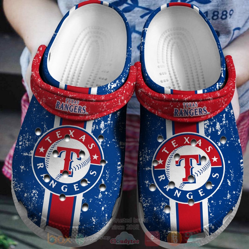 MLB Texas Rangers White Blue Crocband Crocs Clog Shoes