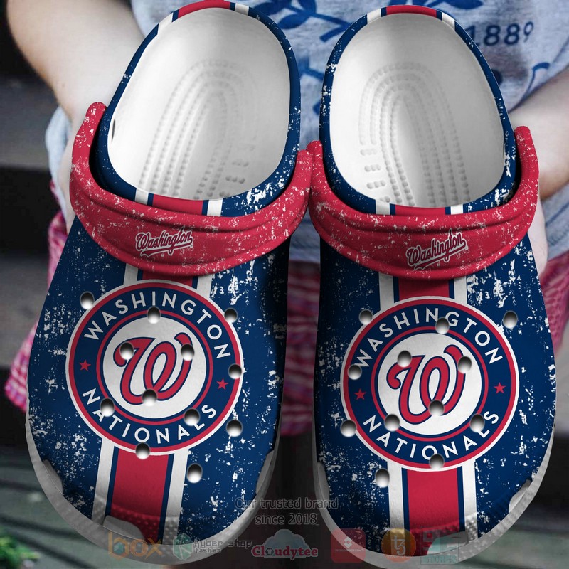 MLB Washington Nationals Red Navy Crocband Crocs Clog Shoes
