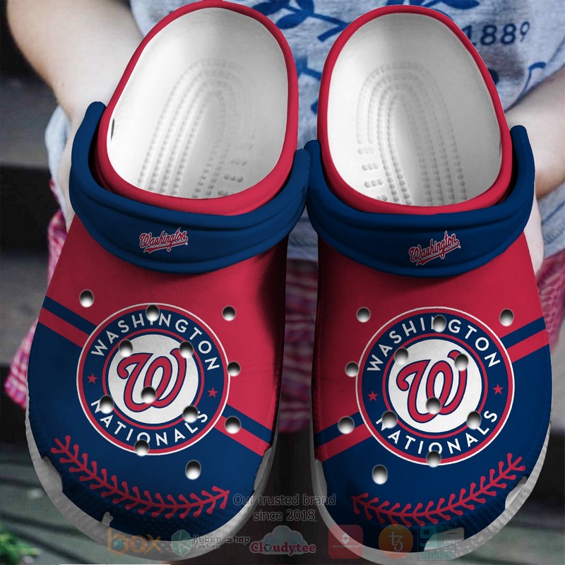 MLB Washington Nationals Red Navys Crocband Crocs Clog Shoes
