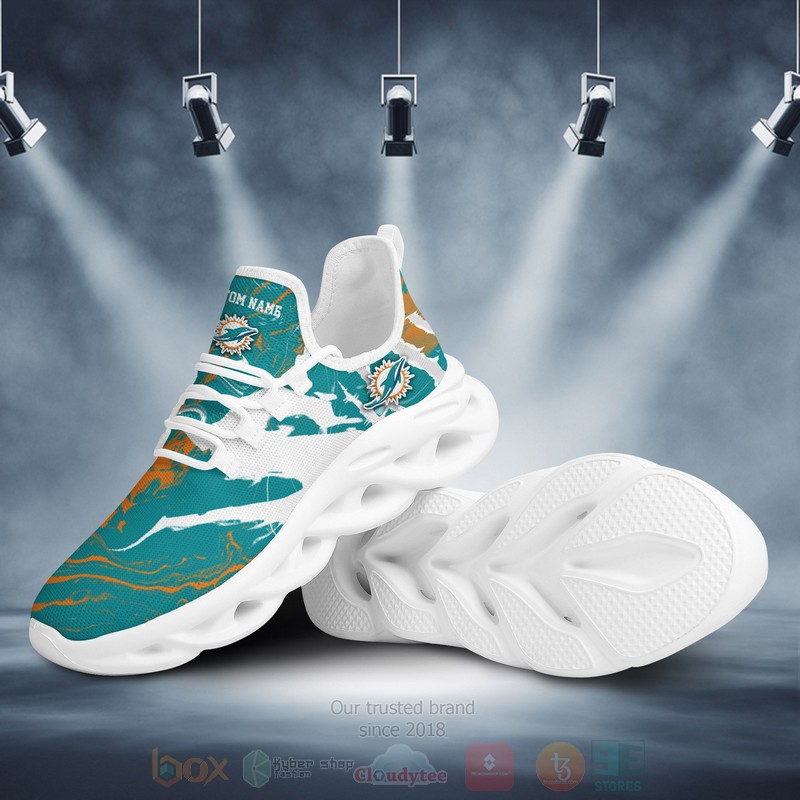 Miami Dolphins NFL American Custom Name Clunky Max Soul Shoes 1