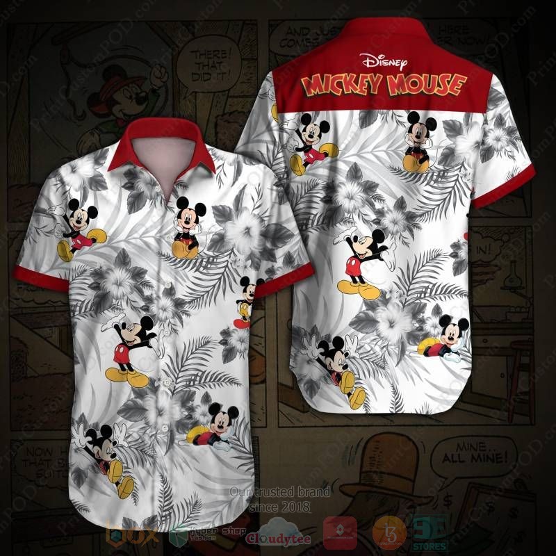 Mickey Mouse V Short Sleeve Hawaiian Shirt