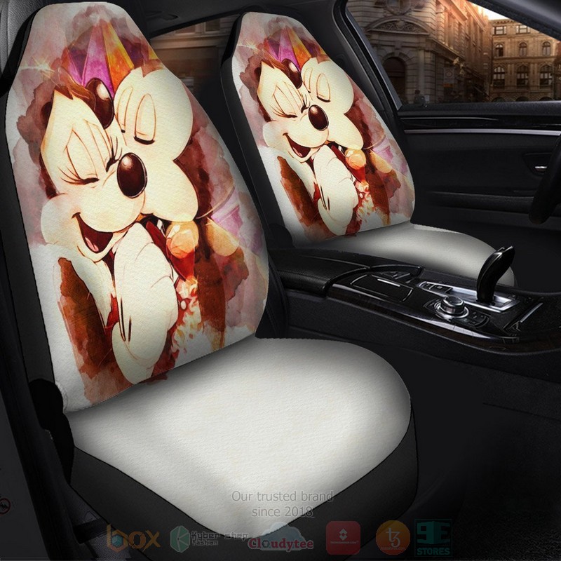 Mickey Mouse and Minnie Mouse Loves Disney Car Seat Cover