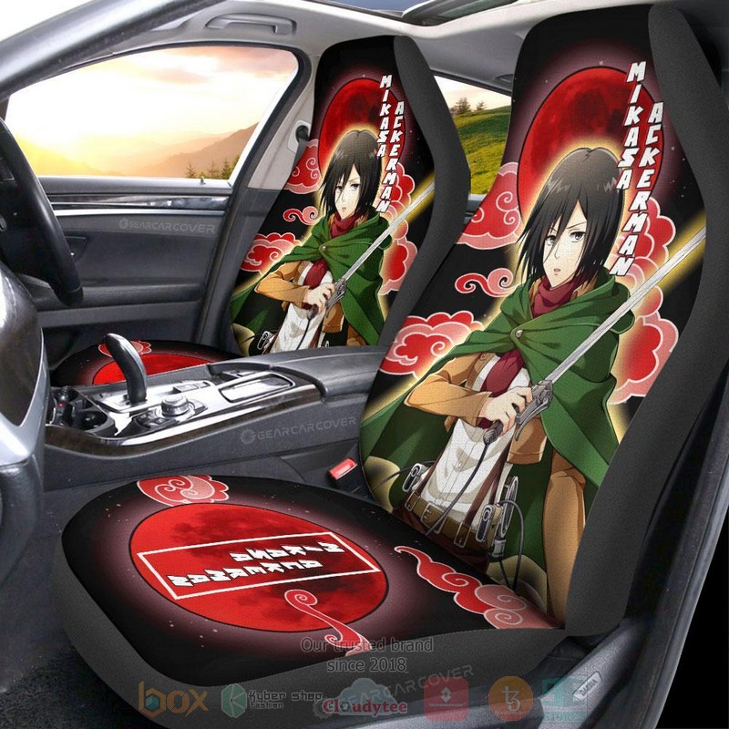 Mikasa Ackerman Attack On Titan Anime Car Seat Cover 1