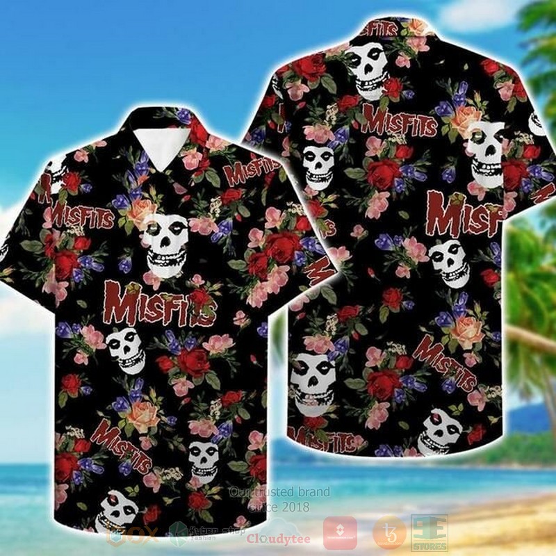 Misfits Skull Short Sleeve Hawaiian Shirt