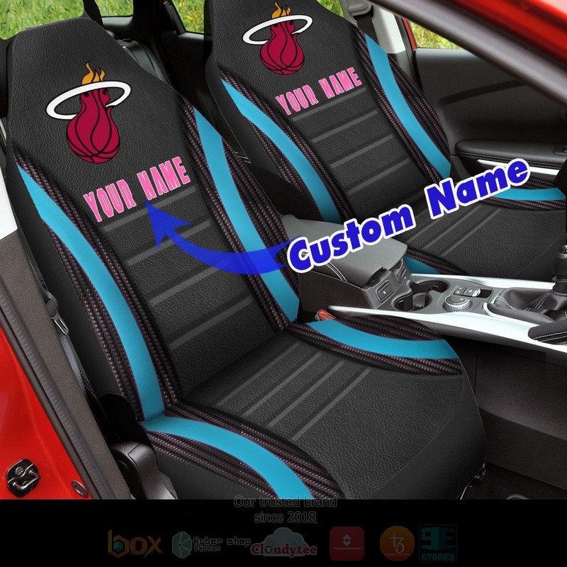 NBA Miami Heat Custom Name Car Seat Cover 1