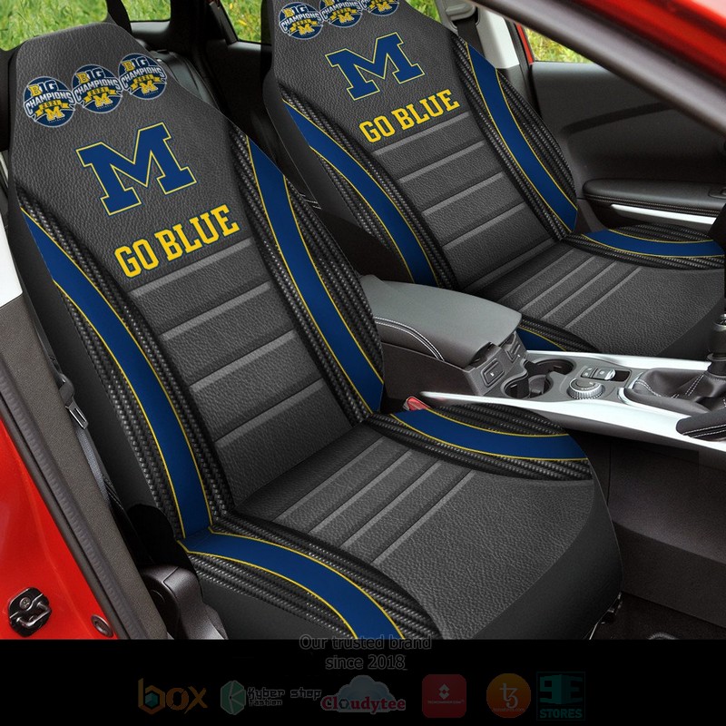 NCAA Michigan Wolverines Go Blue Custom Greys Car Seat Cover
