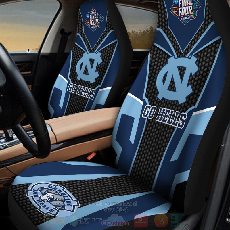 NCAA North Carolina Tar Heels Go Hells Black Light Blue Car Seat Cover 1
