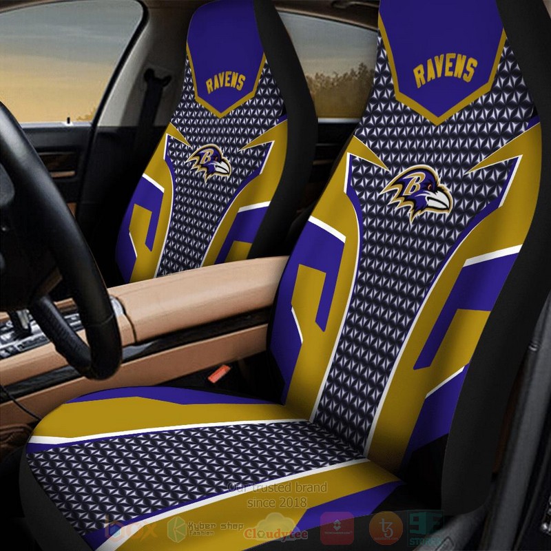 NFL Baltimore Ravens Purple Brown Car Seat Cover 1