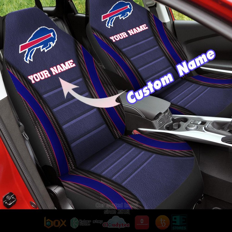 NFL Buffalo Bills Navy Custom Name Car Seat Cover 1