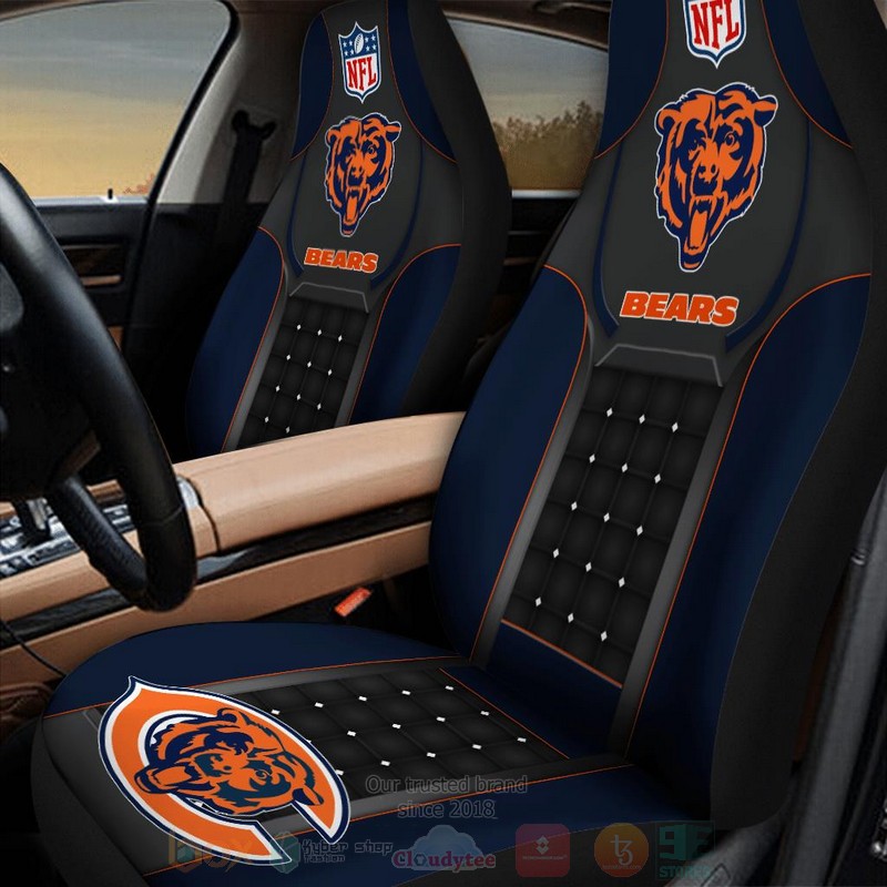 NFL Chicago Bears Black Navy Car Seat Cover