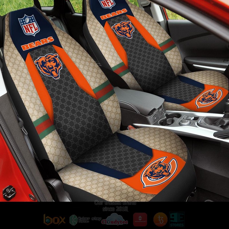 NFL Chicago Bears Cream Black Car Seat Cover
