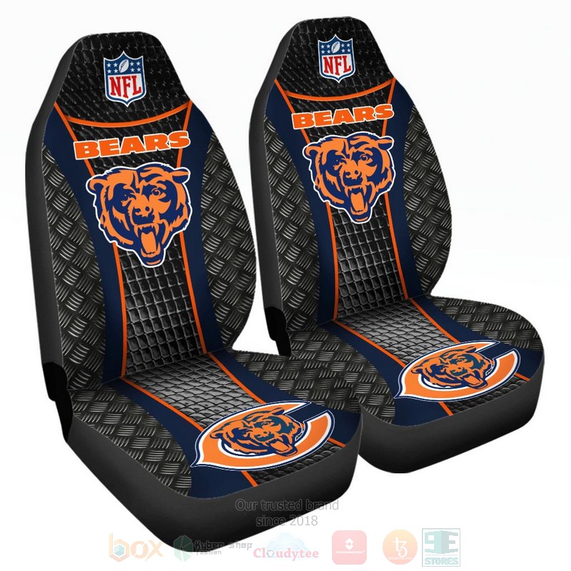 NFL Chicago Bears Navy Grey Car Seat Cover 1