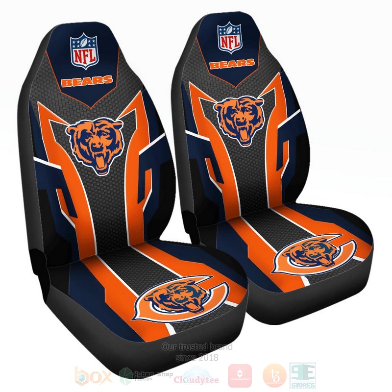 NFL Chicago Bears Orange Navy Car Seat Cover 1