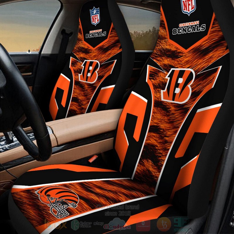 NFL Cincinnati Bengals Orange Color Car Seat Cover 1