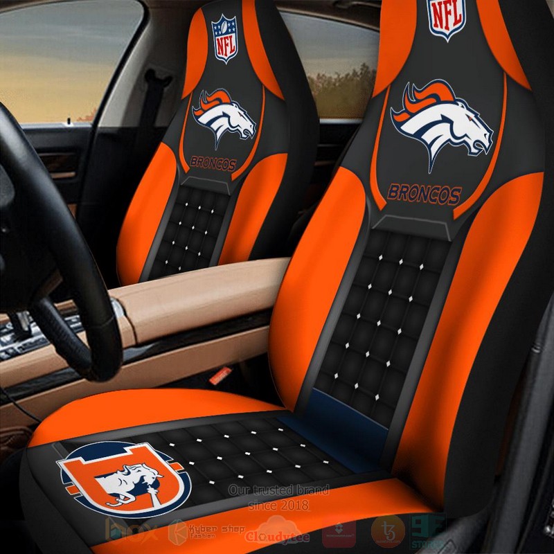 NFL Denver Broncos Black Orange Car Seat Cover 1