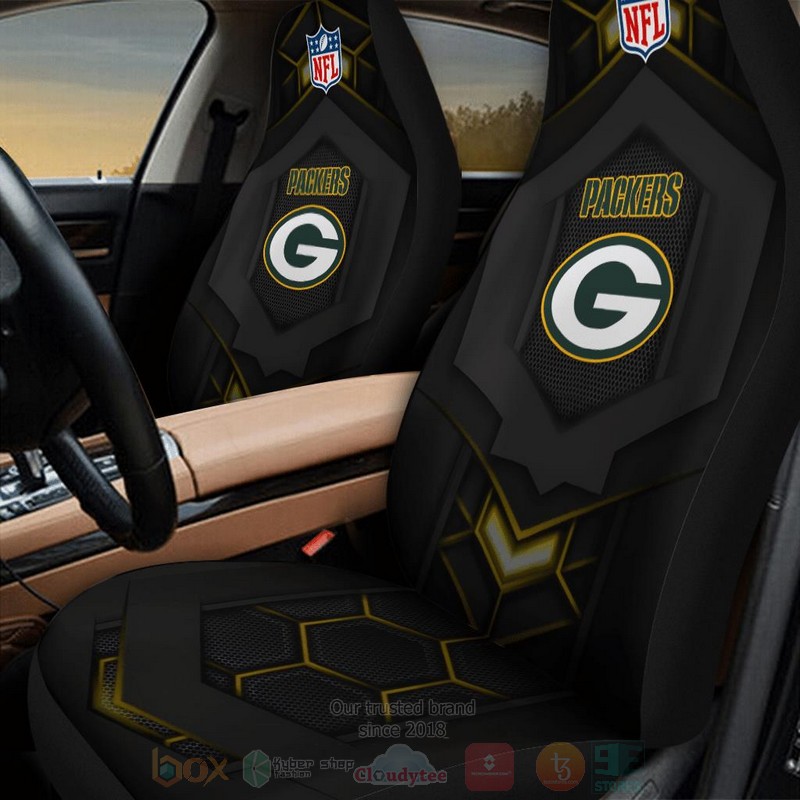 NFL Green Bay Packers Black Car Seat Cover 1