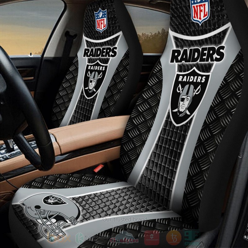 NFL Las Vegas Raiders Black Grey Car Seat Cover 1