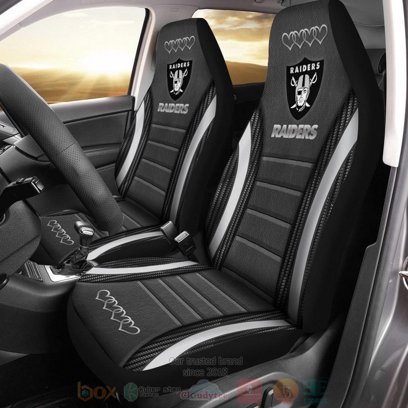 NFL Las Vegas Raiders Black Color Car Seat Cover 1