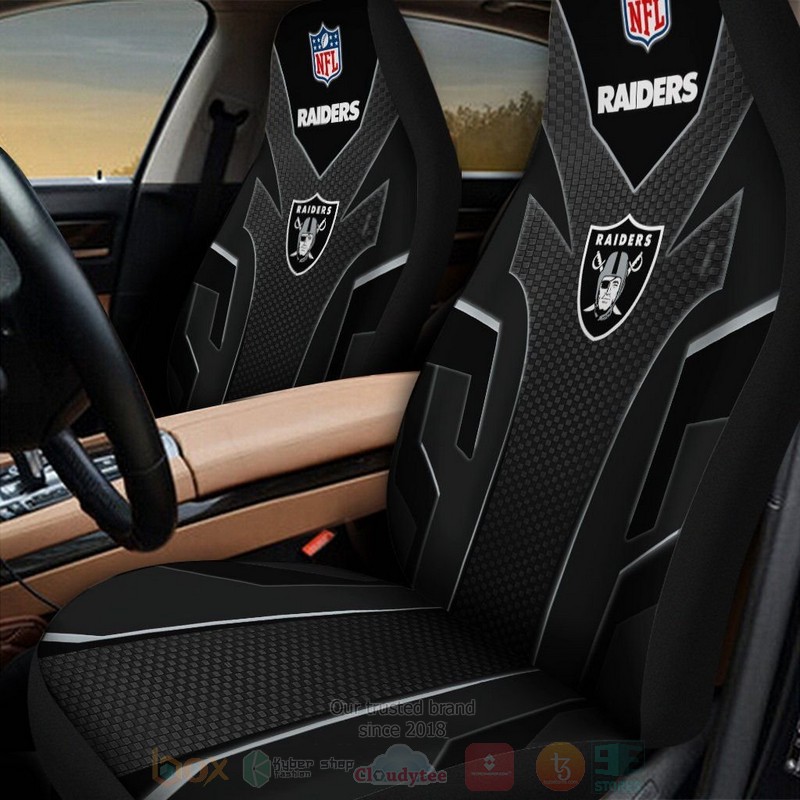 NFL Las Vegas Raiders Black and Grey Car Seat Cover