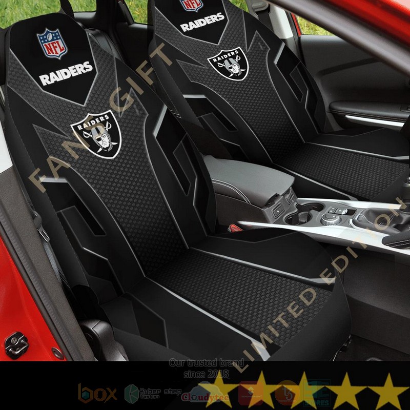 NFL Las Vegas Raiders Black and Grey Car Seat Cover 1