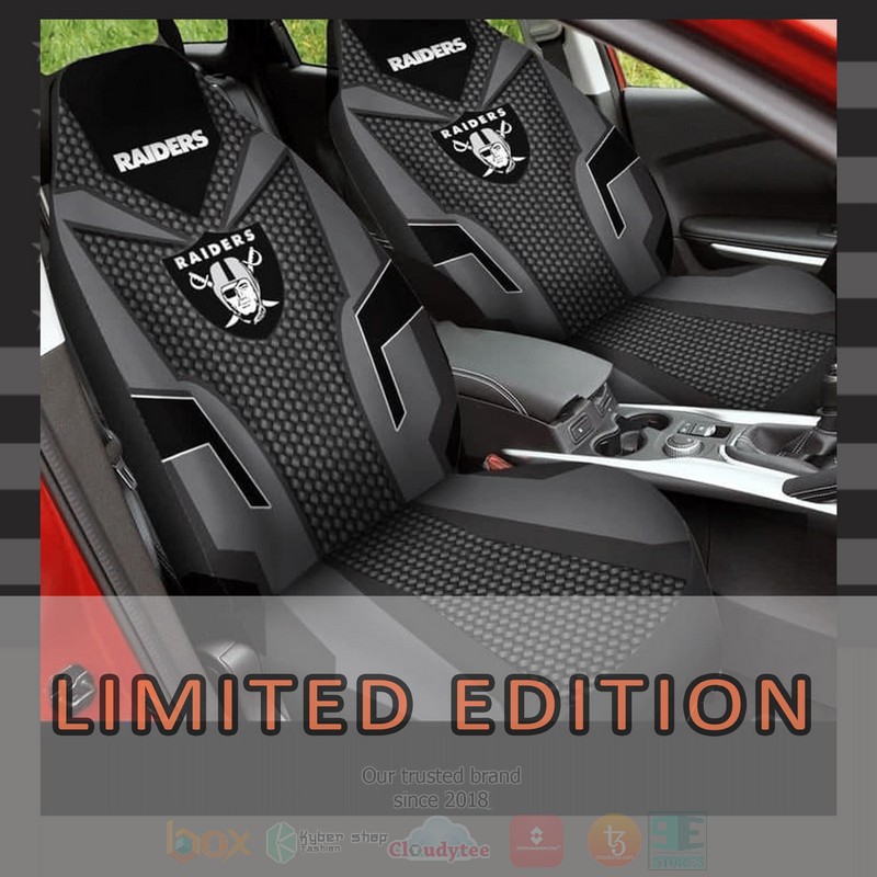 NFL Las Vegas Raiders Blacks Grey Car Seat Cover 1