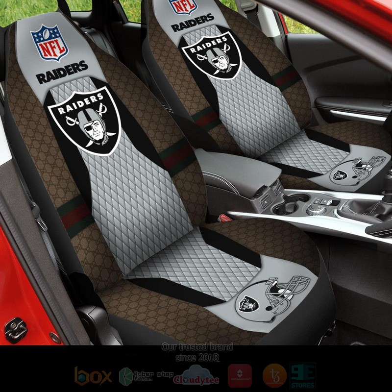 NFL Las Vegas Raiders Brown Grey Car Seat Cover