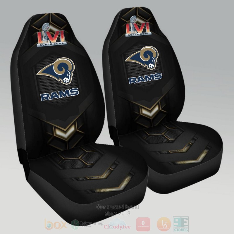 NFL Los Angeles Rams Black Car Seat Cover 1
