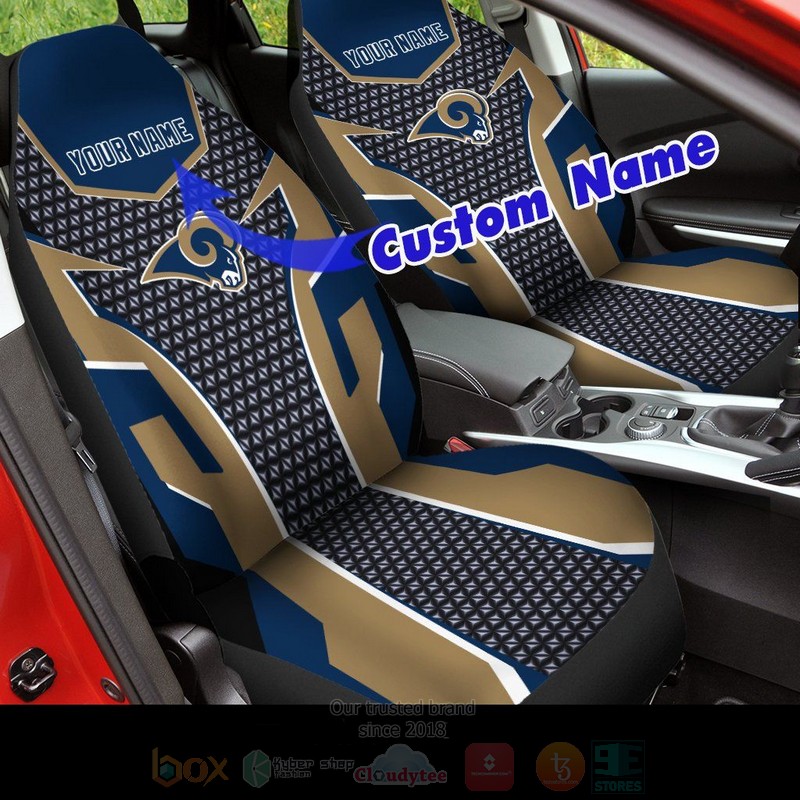 NFL Los Angeles Rams Custom Name Car Seat Cover 1 2 3