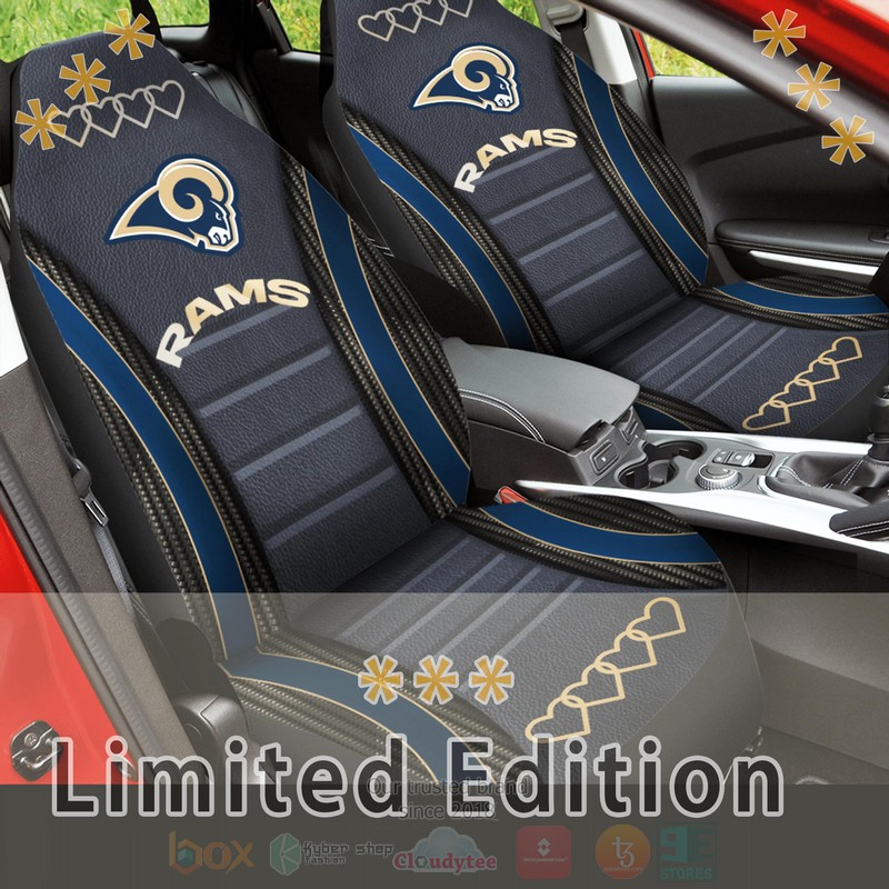 NFL Los Angeles Rams Grey Car Seat Cover 1