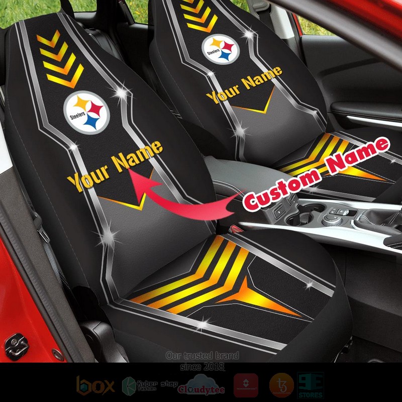 NFL Pittsburgh Steelers Custom Name Car Seat Cover 1