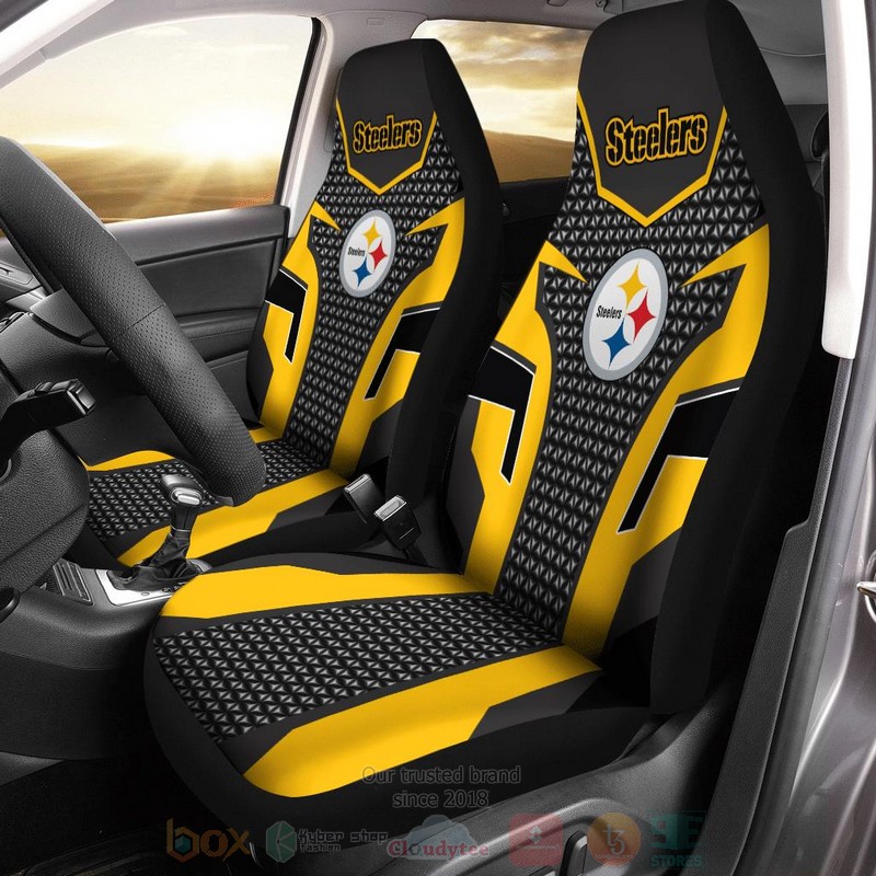 NFL Pittsburgh Steelers Grey Yellow Car Seat Cover