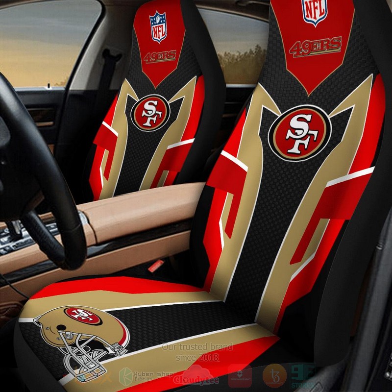 NFL San Francisco 49ers Red Cream Car Seat Cover 1