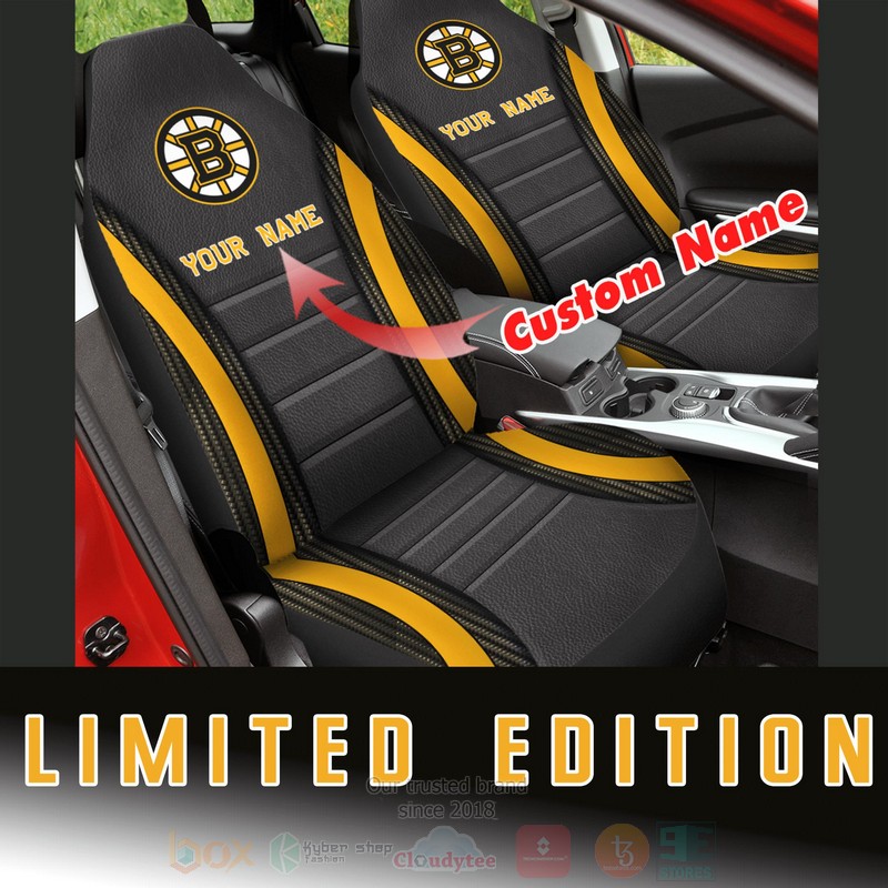NHL Boston Bruins Custom Name Car Seat Cover
