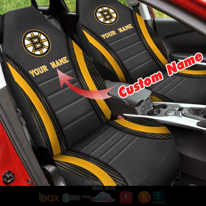 NHL Boston Bruins Custom Name Car Seat Cover 1