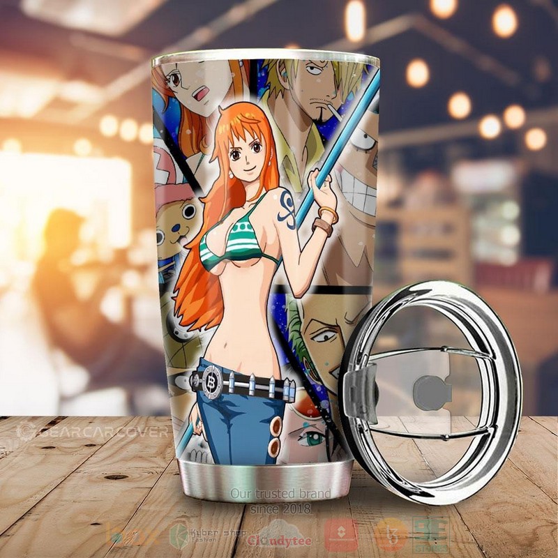 Nami and Teammate One Piece Anime Tumbler