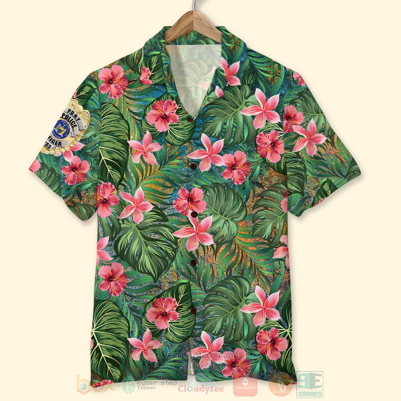 Police Badge Floral Hawaiian Shirt