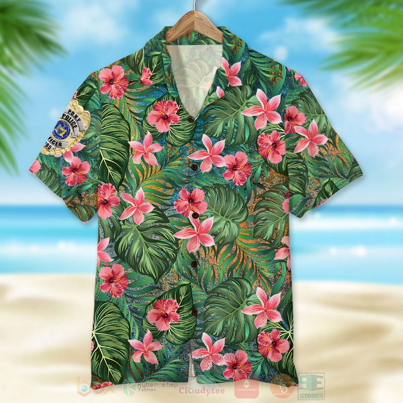 Police Badge Floral Hawaiian Shirt 1 2